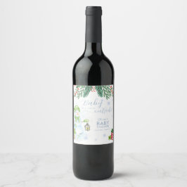 Rótulo De Garrafa De Cerveja Chuva de Bebê do Boneco de Neve Floral Moderno ao