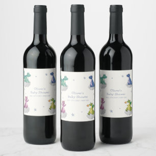 Rótulo De Garrafa De Cerveja Chuva de Estrelas Mágicas Boho Dragão Baby Shower
