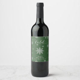 Rótulo De Garrafa De Cerveja Chuva de Neve Mágica Verde Prateada Chuvada de Beb