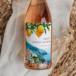 Rótulo De Garrafa De Cerveja Chuva de Noiva Cítrico Limão Costa Amalfi