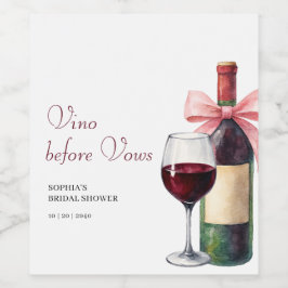 Rótulo De Garrafa De Cerveja Chuva de Noiva com Aquarela Moderna Vino Antes dos