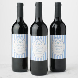Rótulo De Garrafa De Cerveja Chuva de Noiva em Azul Tendência com Hydrangea