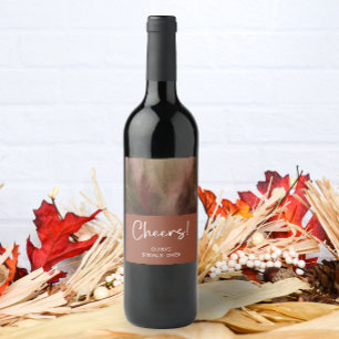 Rótulo De Garrafa De Cerveja Chuva de Noiva Floresta Terracota Aquarela Outono