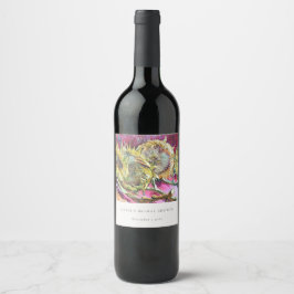 Rótulo De Garrafa De Cerveja Chuva de Noiva Girassol Amarelo Rosa Minimalista R
