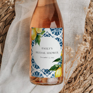 Rótulo De Garrafa De Cerveja Chuva de Noiva Italiana de Limão Cítrico Positano