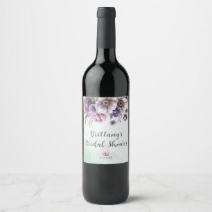 Rótulo De Garrafa De Cerveja Chuva de Noiva Lavanda & Floral Verde