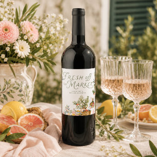 Rótulo De Garrafa De Cerveja Chuva de Noiva Mediterrâneo Fresco do Mercado