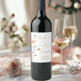 Rótulo De Garrafa De Cerveja Chuva de presentes da noiva Noiva flores silvestre