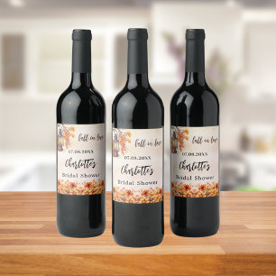 Rótulo De Garrafa De Cerveja Chuva de presentes de casamento outono flores lara