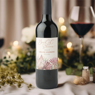 Rótulo De Garrafa De Cerveja Chuveiro de Noiva Folhagem Tropical Seca Boho Palm