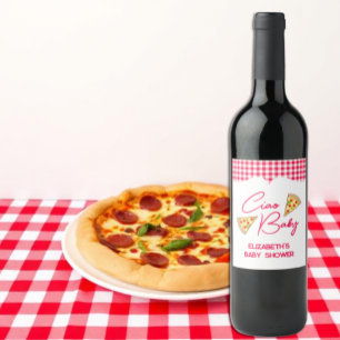 Rótulo De Garrafa De Cerveja Ciao Baby Chá de Bebê Italiano