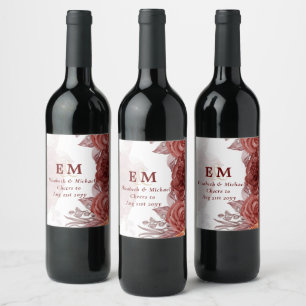 Rótulo De Garrafa De Cerveja Cinnamon Terracotta FALL FLAGEM Botânica Floral