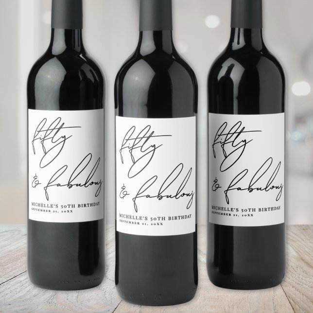 Rótulo De Garrafa De Cerveja Cinquenta e Fantástico Festa de Aniversário de 50  (Fifty And Fabulous 50th Birthday Party Wine Label )
