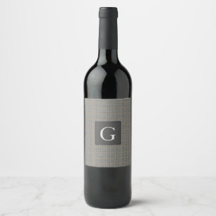 Rótulo De Garrafa De Cerveja Cinza de Monogramas Padrinho de casamento de erva