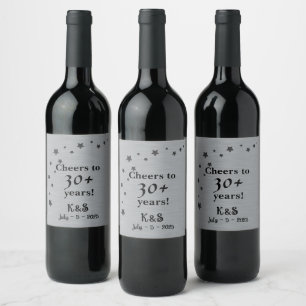 Rótulo De Garrafa De Cerveja Cinza e Preto Com Estrelas Cadentes