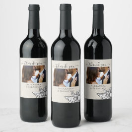 Rótulo De Garrafa De Cerveja Cinza Flor Moderna Que Casamento Personalizado Bra