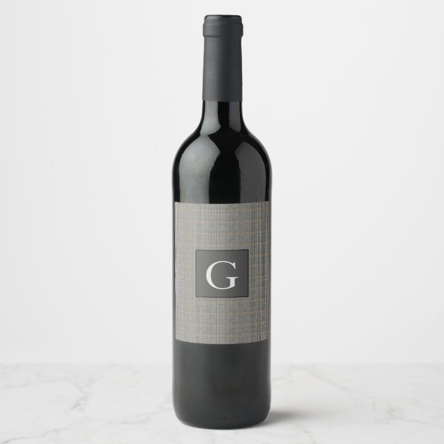 Rótulo De Garrafa De Cerveja Cinza Monograma Padrinho de casamento Bestman Casa (Frente)