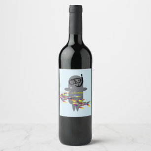 Rótulo De Garrafa De Cerveja Cinza Seal Thunder_Cove