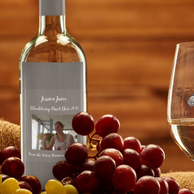 Rótulo De Garrafa De Cerveja Cinzas Escuras Personalizadas | Foto | (Criador carregado)