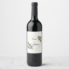 Rótulo De Garrafa De Cerveja Círculo Botânico de Ouro Elegante