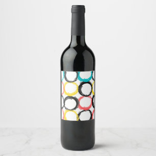 Rótulo De Garrafa De Cerveja Círculos modernos, coloridos, legal, originais, n