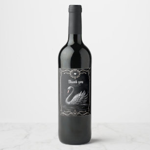 Rótulo De Garrafa De Cerveja Cisne Eterno do Amor, Para Sempre Começa Aqui.
