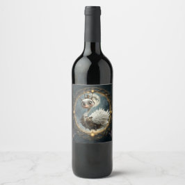 Rótulo De Garrafa De Cerveja Cisne Mecânico ao Luar – Guardião de Sonhos Curios