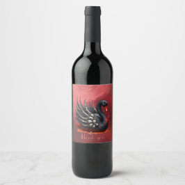 Rótulo De Garrafa De Cerveja Cisne Negro de Ossos – Elegância Gótica