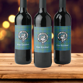 Rótulo De Garrafa De Cerveja Clan Lockhart Crest Crachá & Tartan