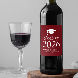 Rótulo De Garrafa De Cerveja Classe Moderna de Graduação da Borgonha Rodoviária