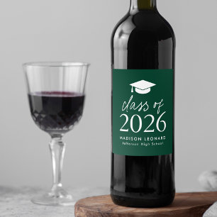 Rótulo De Garrafa De Cerveja Classe Moderna de Graduação Verde de Script 2025