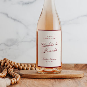 Rótulo De Garrafa De Cerveja Clássica Caligrafia Velha Casamento Vermelho