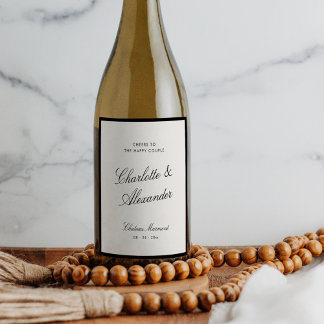 Rótulo De Garrafa De Cerveja Clássica Caligrafia Velho Casamento de Dinheiro