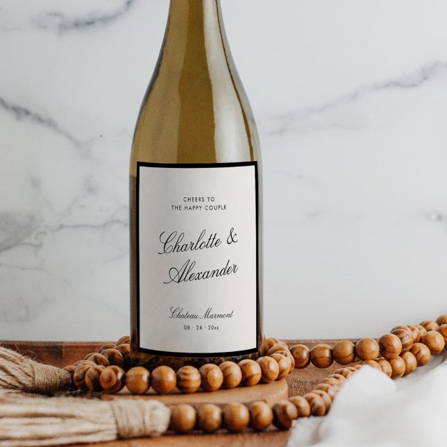 Rótulo De Garrafa De Cerveja Clássica Caligrafia Velho Casamento de Dinheiro (Criador carregado)