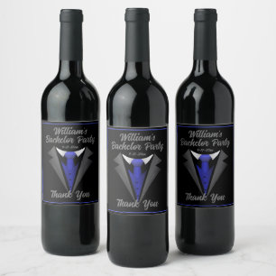 Rótulo De Garrafa De Cerveja Clássico Cavalheiro Blue Tie
