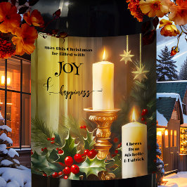 Rótulo De Garrafa De Cerveja Clássico Velas Mistura Natal