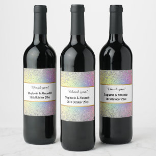 Rótulo De Garrafa De Cerveja CLIENTE Bonito do Rainbow Sparkle