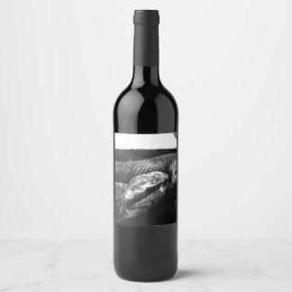 Rótulo De Garrafa De Cerveja Cobra preto e branco