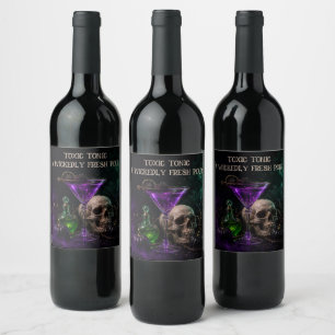 Rótulo De Garrafa De Cerveja Cocktail de Caveira Gótica Boo Ze Night