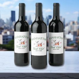 Rótulo De Garrafa De Cerveja Cocktails clássicos Green & Red Girl's Club