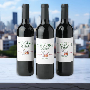 Rótulo De Garrafa De Cerveja Cocktails clássicos Green & Red Girl's Club