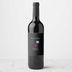Rótulo De Garrafa De Cerveja código Q R venmo scan para pagar adicionar logotip