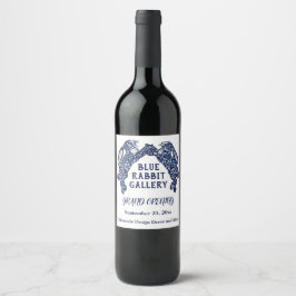 Rótulo De Garrafa De Cerveja Coelhinho Coelho Azul Branco Única Celebração de N