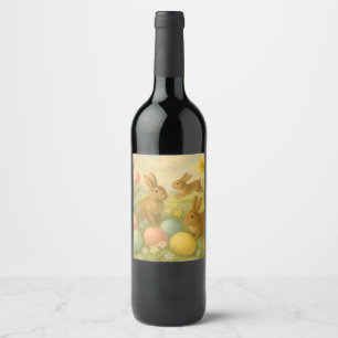 Rótulo De Garrafa De Cerveja Coelho Vintage/Ovo de Páscoa/Primavera