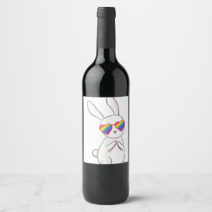Rótulo De Garrafa De Cerveja Coisa de gay Orgulho gay coelho LGBTQ Garota Rainb