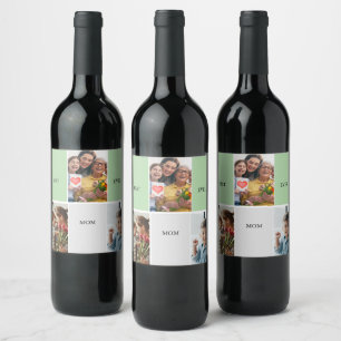 Rótulo De Garrafa De Cerveja Colagem de Foto Floral Vintage para o Dia das Mães