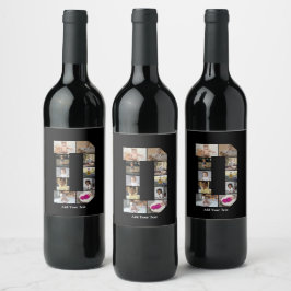 Rótulo De Garrafa De Cerveja Colagem de Fotografias com design Carta D