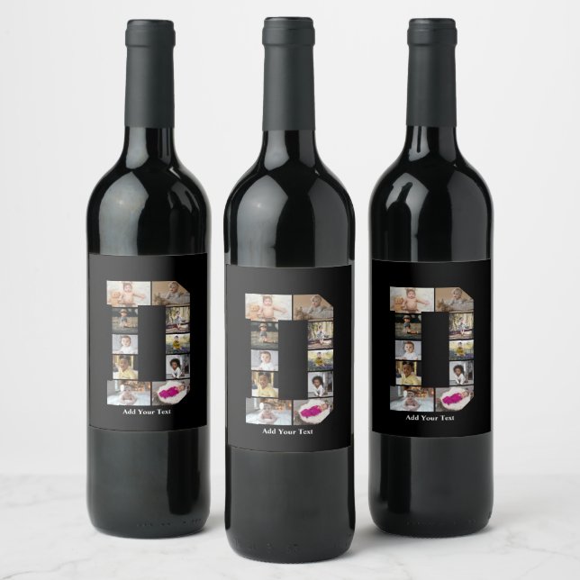Rótulo De Garrafa De Cerveja Colagem de Fotografias com design Carta D (Garrafas)