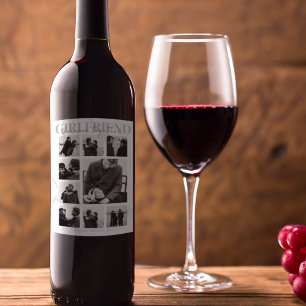 Rótulo De Garrafa De Cerveja Colagem de Fotografias do Namorada Juntos para Sem