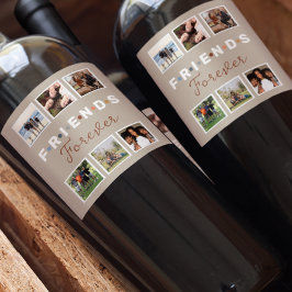 Rótulo De Garrafa De Cerveja Colagem de Fotografias Moderna de Amigos Beige par